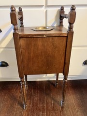 VTG Smoker Cabinet Brass Ashtray 1 Door Wooden Smoking Stand Pipe Humidor