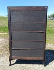 Antique Quartersawn Oak Leaded Curved Glass China Cabinet with Claw Feet 1920s