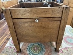 Antique Tiger Oak Cabinet w/Cobbler Tools See All Pictures