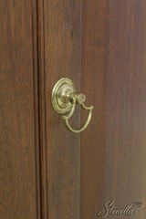 58293: Chippendale Style Bench Made Solid Walnut Corner Cabinet