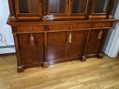 French Empire Style Custom Breakfront With Classical Brass Mounted Ormolu Column