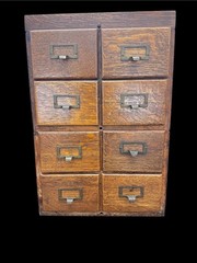 oak card catalogue 8 Draws Chest of Library Apothecary Antique gyuh
