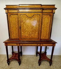 19th C French Marquetry and Ormolu Cabinet on Stand