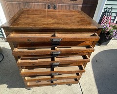 Antique Hamilton 24 Drawer Oak Print Cabinet Flat File Restored Cast Iron Pulls