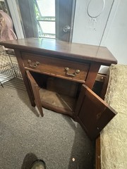 Antique Rustic Mission Oak Wood Dry Sink Wash Stand Cabinet Nightstand