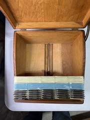 Vintage Shaw Walker Oak FILE or RECIPE BOX Dovetailed with 3 Sets of Dividers