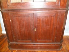 Antique Corner Cupboard Cabinet 12 Pane Divided Glass Door