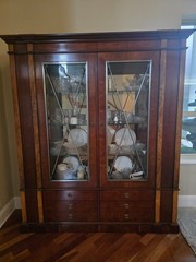 67795: HENREDON Neoclassical Cherry China Display Cabinet