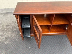 67472 Elegant Cherry Wood Television Cabinet with Glass Doors
