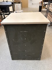 Authentic army green mid-century industrial steel drawer unit