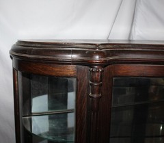 Antique Oak Curio China Cabinet – original finish – 44 inches wide