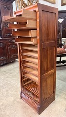 Antique Quarter Sawn Oak Tambour Pull out Drawer Filing Cabinet Circa 1900