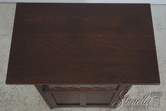 73379: STICKLEY Roycroft Mission Oak Leaded Glass Cabinet