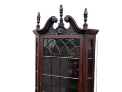 67132 Antique Victorian Mahogany Corner China Cabinet Curio