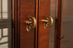Henkel Harris Chippendale Style Mahogany China Cabinet Breakfront