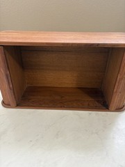 Vintage Kalmar Teak Wood Tambour Door Cabinet Wall Mount or Tabletop MCM Storage