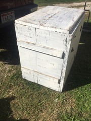 Antique Handmade Wood Primitive Cabinet Original Hardware 32-1/2 X33 X 21-1/2