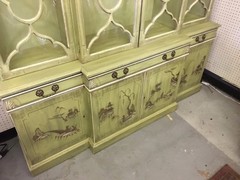 Karges Green and Gold Chinoiserie China Cabinet