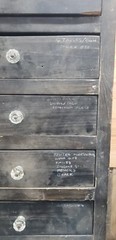 1930’s Custom Made Electronics Store Multi Drawer Wood Cabinet GS00718