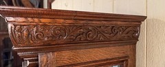 Antique Oak Large Late Victorian China Cabinet