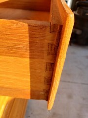 Vintage Brandt Ranch Oak 3 Drawer Cabinet with Pullout- Original finish, 1950’s