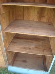 Primitive Handmade Hanging Cupboard 43″ Cabinet Single Door w/ Shelfs GR8 Patina
