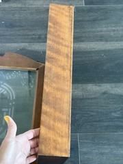 Vtg Wood Curio Cabinet Etched Musical Symbols & Juke Box Front Glass Wall Mount
