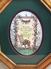 Cottagecore Vintage Wooden Framed Grandma Art Wall Storage Cabinet Unique