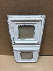 VTG 5×11 Multi Double White 3″ Photo Tin Ceiling Metal Picture Frame Old 646-26B