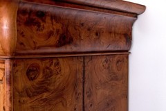 Antique French Louis Philippe Burl Wood Vitrine Cabinet