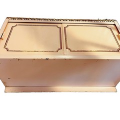 Vtg Mid Century Pink Metal Bathroom Storage Cabinet Sliding Doors 21″ x 8″ x 10″