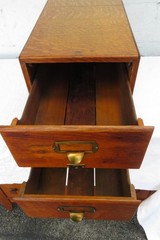 Early 1900s Oak Tabletop Two Drawer Table Top Large Wooden Card File 6128
