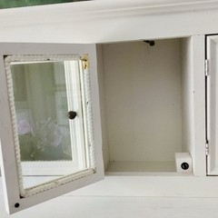 Vtg Exposures 5 Door Wall Cabinet Shelf White Made In Italy Miniatures Display