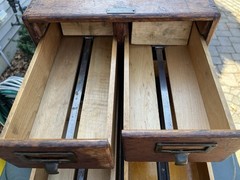 Antique Quick & McKenna Wooden Index Card Catalog File Cabinet Oak 6 Drawers