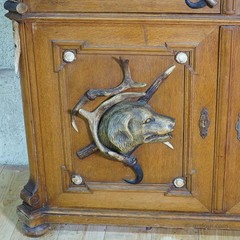 Large Black Forest Antler Gun Cabinet ca. 1900
