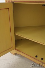 L56916: Primitive Style Paint Decorated Corner Cabinet Cupboard