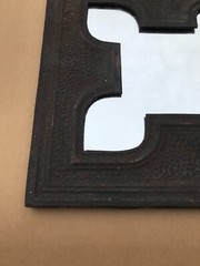 Decorative Salvaged Tin Ceiling 23″ SQ. Rust Tung Oil Metal Mirror Old 1859-23B
