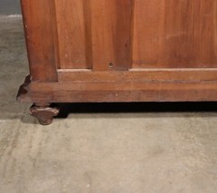 71″ Tall Antique French Solid Walnut Wood Highly Carved Renaissance Cabinet