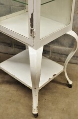 Antique Art Deco Cabriole Leg Steel Metal Medical Dental Pharmacy Cabinet – Pair