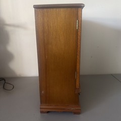 Vintage Large Wood And Glass Door Jewelry Cabinet