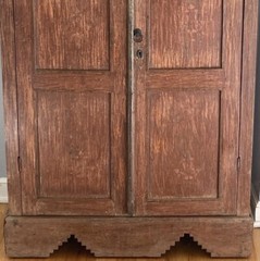 Antique Rustic Anglo Indian Almirah Armoire Storage Cabinet 2 Shelves