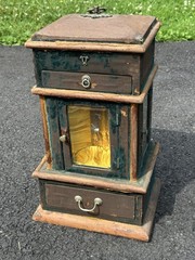 Antique Victorian 1800s Table Top JEWELRY Display Cabinet Apothecary Primitive