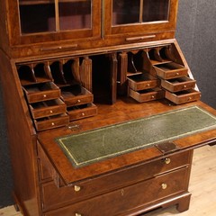 Georgian style double-body trumeau wood 20th century bureau desk bookcase