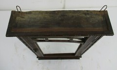 Kitchen Medicine Apothecary Bathroom Cabinet Glass Ornate Carved Wood Vintage