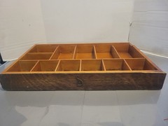 Vintage Wooden Drawer Trinket Tray Curio Shadowbox 12 Slots