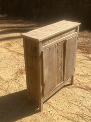 Antique Reclaimed Longleaf Heart Pine Wood Hutch Cabinet 30”L x 36”H x 10”W