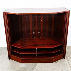 Mid Century Danish Modern Credenza Sideboard Rosewood Tambour Door Drawers Mcm