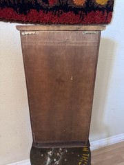 Antique Wood and Glass 4 Shelf Medicine Cabinet Wall Curio Display Cabinet