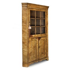 Circa 1805 American Grain-Painted Corner Cabinet Cupboard, ex. Sothebys