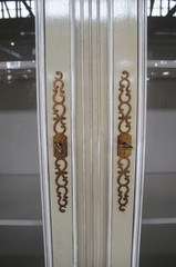 Vintage Country French Provincial Oak Buffet Deux Corps China Display Cabinet